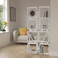 Libreria Moderna 79x166,5 cm in MDF Rail Bianco