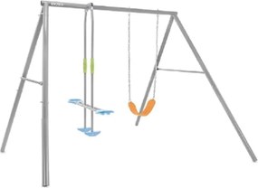 Intex 44122 Altalena Swing Set Grigia Seggiolino e Dondolo 249x249x203 cm Bimbo Grigio