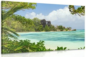 Quadro su tela – Spiaggia meravigliosa sull'isola di La Digue