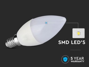 Lampadina LED Chip Samsung E14 C37 5,5W a Candela 6400K Dimmerabile SKU-20187