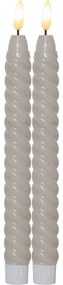 Set di 2 candele LED in cera beige, altezza 25 cm Flamme Swirl Antique - Star Trading