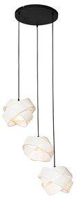Lampada a sospensione moderna bianca 3 luci - Cloth