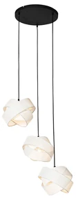 Lampada a sospensione moderna bianca 3 luci - Cloth