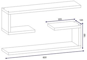 SET 2x Mensola JENIKA bianca