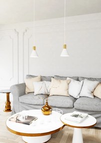 Lampada a sospensione in acciaio ROSA 1 nero/bianco e oro E14