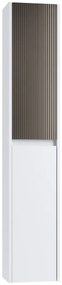 Colonna per mobile bagno Niwa 2 ante P 27 x L 30 x H 160 cm laccato opaco bianco con vetro grigio carbone