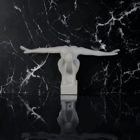 Decorazione da tavolo 19,5 x 16 x 38,5 cm resina/bianca