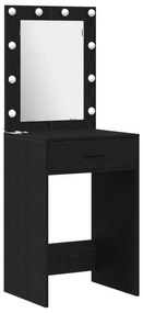 Set trucco 3 pezzi con led in legno nero