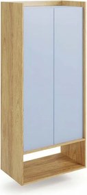 Armadio modulare Mobius 2D in legno naturale/blu - H179 cm