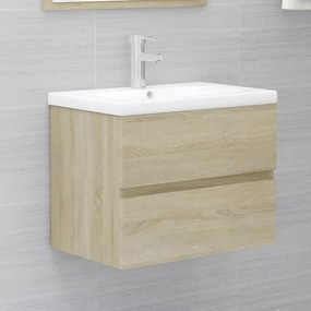 Mobile Lavabo Rovere Sonoma 60x38,5x45 Cm İn Legno Multistrato /