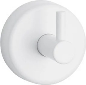 Kamalu - Appendino bagno gancio singolo a muro in acciaio inox finitura bianca opaca | MONDE-B