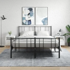Comodini 2pz Bianco Lucido 40x35x50 Cm İn Legno Multistrato /