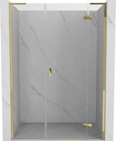 Mexen Mist-H L porta doccia a battente destra 160 cm, trasparente, dorata - 8A5L-160-001-50-00-P