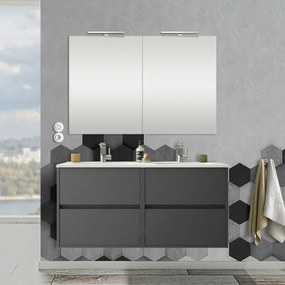 Mobile bagno sospeso 120 cm Mavi grigio grafite 4 cassetti