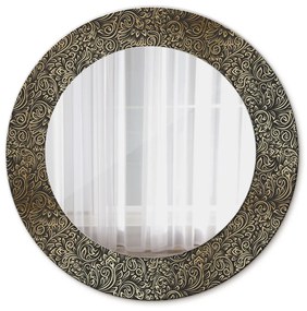 Specchio rotondo stampato Ornamenti dorati fi 50 cm
