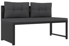 Set Divani da Giardino 4 pz in Polyrattan Nero