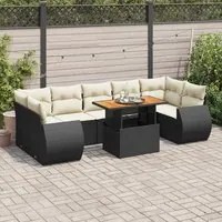 Set Divani da Giardino con Cuscini 8 pz Nero in Polyrattan 3327234