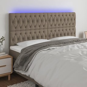 Testiera A Led Tortora 180x7x118/128 Cm İn Tessuto /
