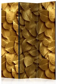 Paravento separè Foglie d'oro - composizione vegetale di foglie d'oro