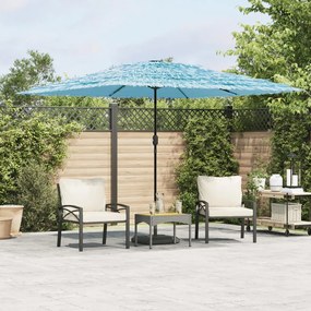 Ombrellone Giardino Con Palo İn Acciaio Blu 290x290x238 Cm /