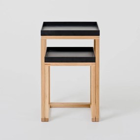Set di 2 tavolini in rovere con piano nero Rovere Nest - Wireworks