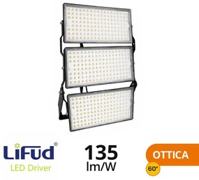 Faro Modulare LED 750W IP66 angolo 60°, 135lm/W, IK08 - LIFUD Driver Colore  Bianco Naturale 4.000K