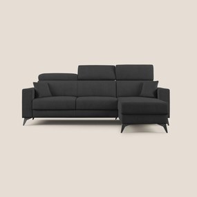 Pegaso divano letto angolare con poggiatesta reclinabili e rivestimento impermeabile T02 nero