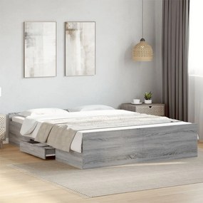 Giroletto cassetti grigio sonoma 140x200 cm legno multistrato