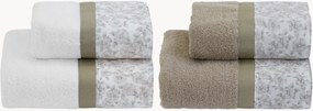 Set di 4 asciugamani in cotone Primula