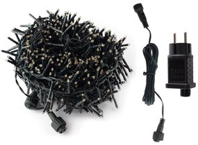 Catenaria Natalizia LED 19.1m IP44 Cavo VERDE Colore Bianco Caldo 2200 - 2300 °K