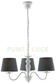 Lampadario favola bianco e grigio 3 luci attacco e14 56x100cm in me...