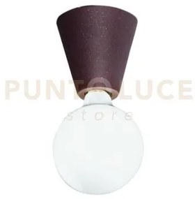 Plafoniera fog 1 luce attacco e27 corten in alluminio senza lampadina
