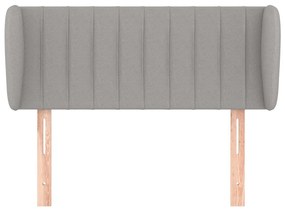 Testiera ad orecchio grigio chiaro 103x23x78/88 cm in tessuto