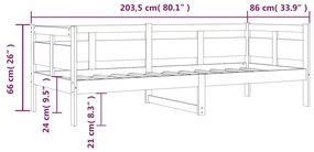 Dormeuse Miele in Legno Massello di Pino 80x200 cm