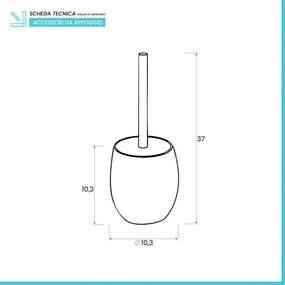Portascopino Da Appoggio In Poliresina Sabbia Effetto Pietra Stone