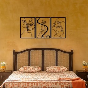 SET 3x Decorazione da muro 109x50 cm amore metallo