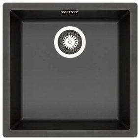 Lavello sottotop 1 vasca PYRAMIS Mistral fibra di vetro L 40 x L 40 cm nero
