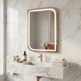 Specchio LED ZONE 80x60 BRUSH  ROSE GOLD