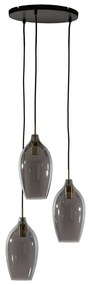 Lampadario con paralume in vetro grigio scuro-bronzo ø 35 cm Lukaro - Light &amp; Living