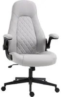 EASYCOMFORT Sedia da Ufficio Ergonomica con Braccioli Ribaltabili e Altezza Regolabile, 67x70x112-122 cm, Grigio