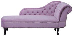Chaise longue destra in velluto viola lilla NIMES Beliani