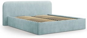 Letto matrimoniale imbottito color menta con contenitore e rete inclusi 160x200 cm Elizabeth – Micadoni