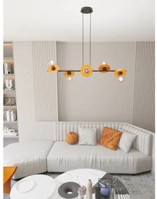 Lampadario a sospensione con filo TOKEN 6xE27/15W/230V arancione