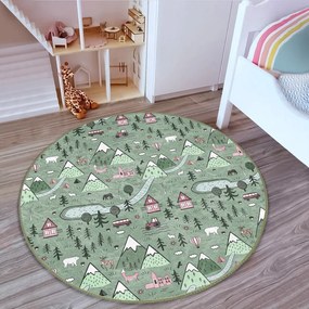 Tappeto verde per bambini ø 80 cm Comfort - Mila Home