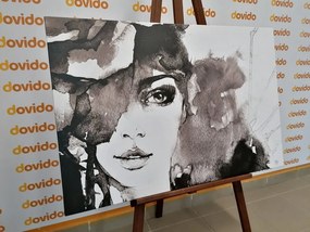 Quadro su tela – Ritratto di donna in bianco e nero