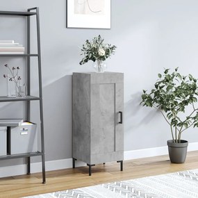 Credenza grigio cemento 34,5x34x90 cm in legno multistrato