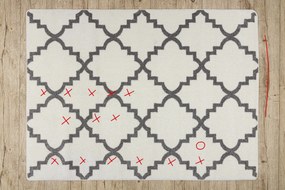 Tappeto SKETCH - F343 crema / grigio marocco trifoglio trellis - PRODOTTO DI SECONDO GRADO