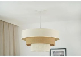 Brilagi - Lampadario a cavo DENVER LUNETA 1xE27/15W/230V Ø60 beige/marrone/crema