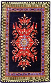 Kashan Tappeto 60 x 100 Blu (Iran) Annodato A Mano