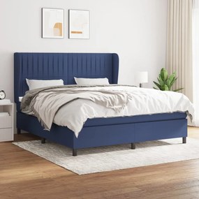 Giroletto A Molle Con Materasso Blu 160x200 Cm İn Tessuto /